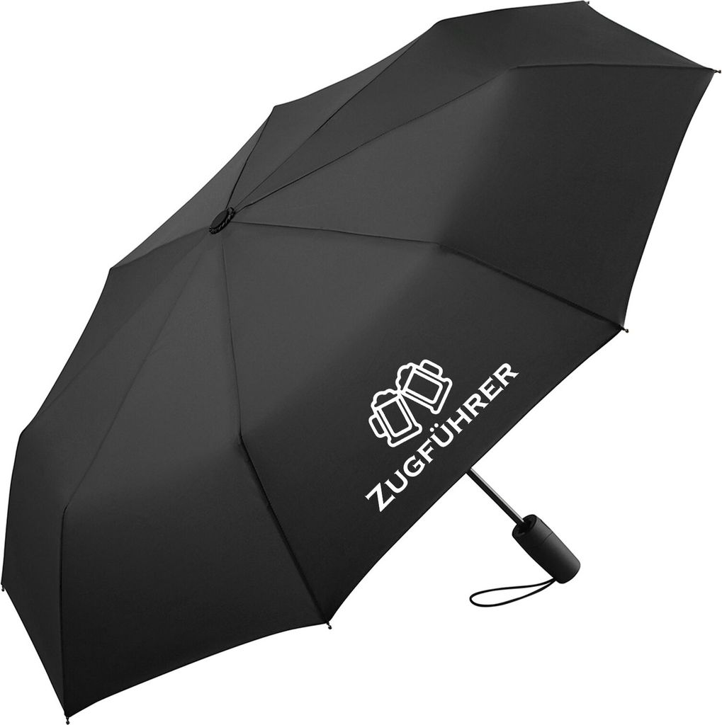 Huuraa Regenschirm Zugführer Schützenfest 98cm Schwarz Sturmfest Taschenschirm Geschenkidee