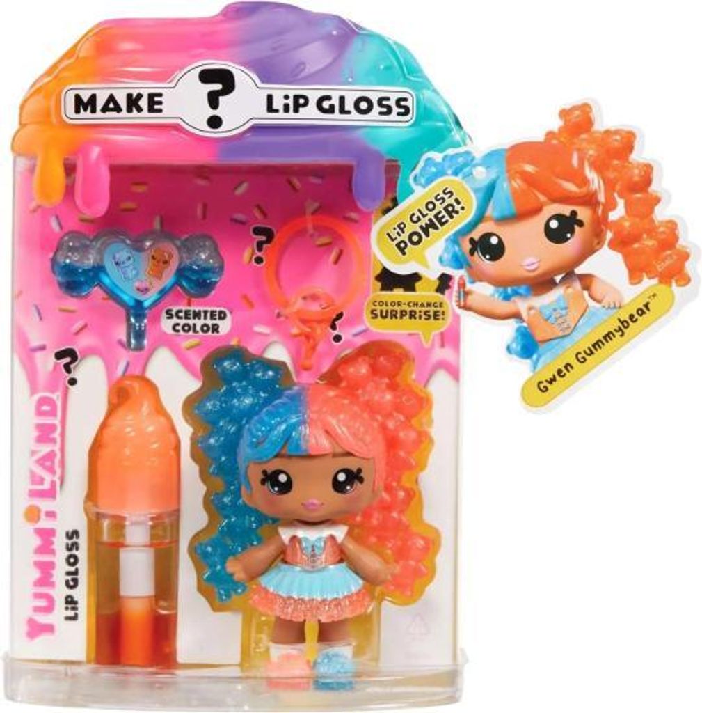 Yummiland Lip Gloss Doll: Mystery Color Change - Gwen Gummybear
