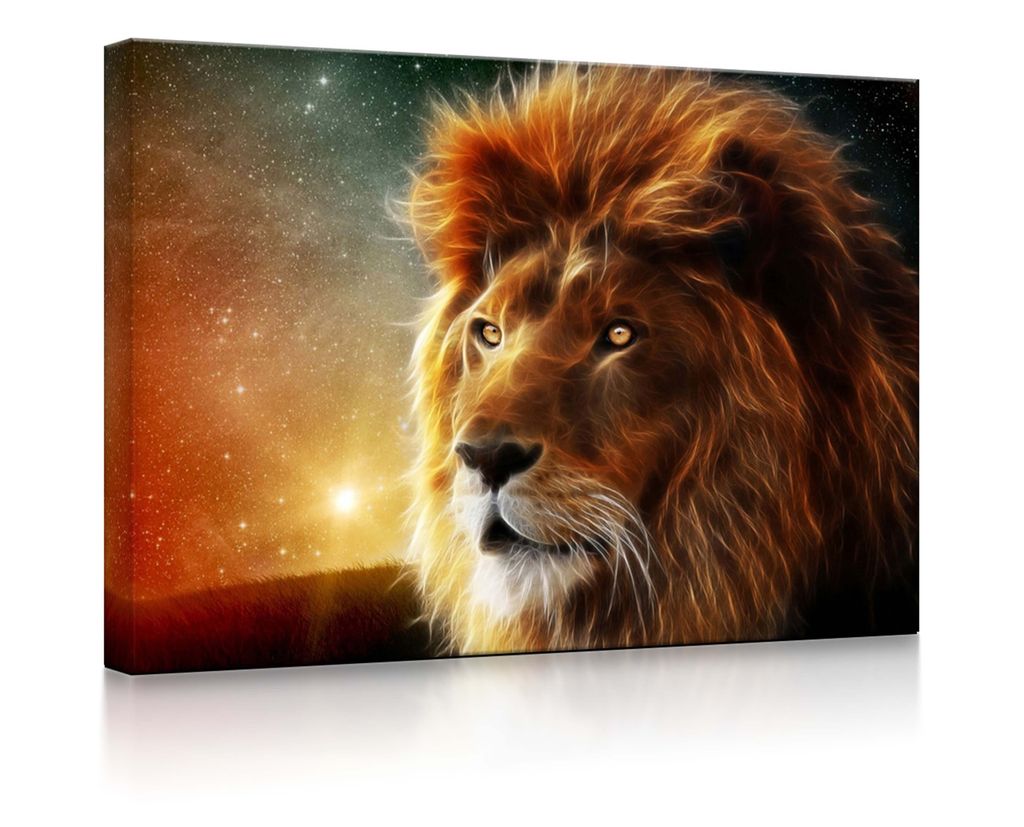 lightbox multicolor | Bild mit LED Beleuchtung | Löwe Abstrakt Art | 100x70 cm | fully lighted