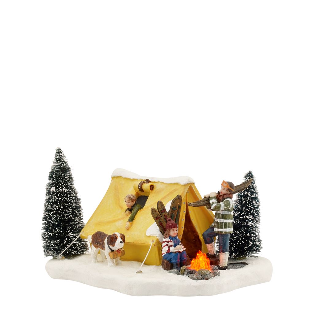 LuVille Weihnachtsdorf-Miniatur Camping - L16.5 x l12.5 x H10 cm