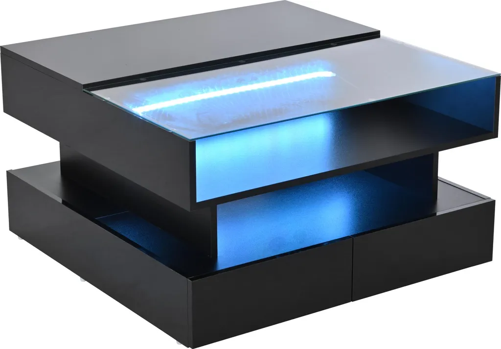 Table Basse Relevable de Salon pour Dîner et Télétravail avec LED - 10