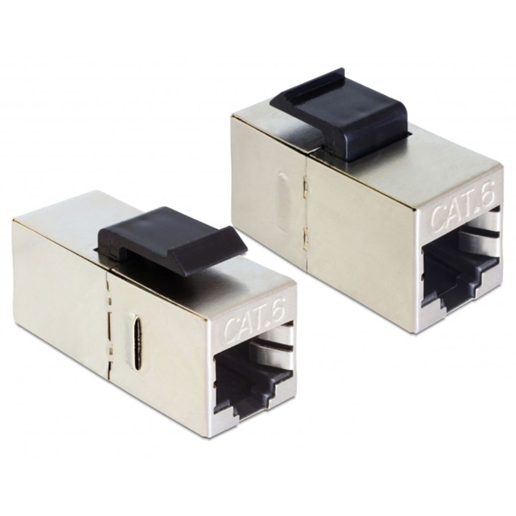 DeLOCK Keystone Module RJ45 jack > RJ45 jack Cat.6 compact - Modulare Eingabe - RJ-45 - Schwarz (Packung mit 25) (86626)