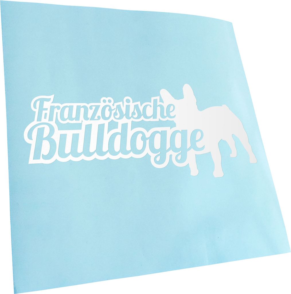 Kiwistar - Autoaufkleber - Französische Bulldogge mit Name Heckscheibenaufkleber - Aufkleber für Auto Kfz Fahrrad, LKW, Truck Mofa