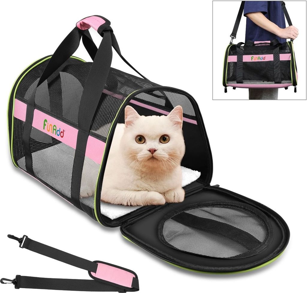 FunAdd Tragetasche für Haustiere Faltbare Schultertasche Reisen 44 × 28 × 28 cm