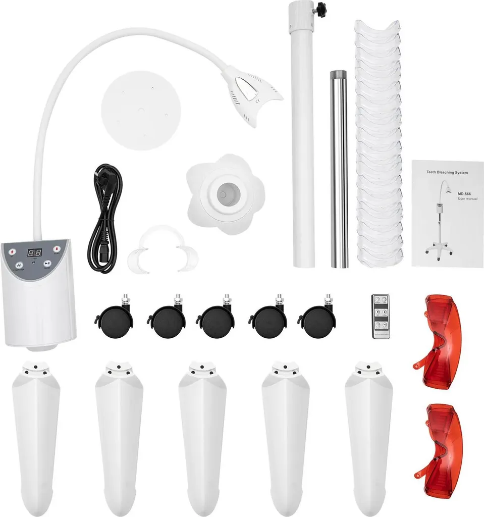 Blanchiment des dents à la maison : appareil LED MD666 complet avec timer