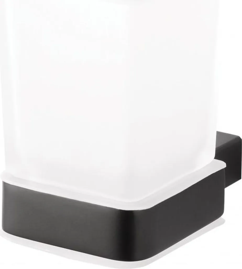Porte-gobelet NERO laiton noir inoxydable et verre carré design