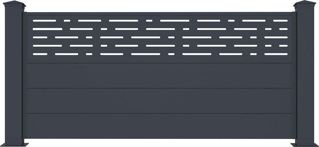 5er-Set Vorgartenzaun 1,9m ARLBERG H.90cm aluminium grau