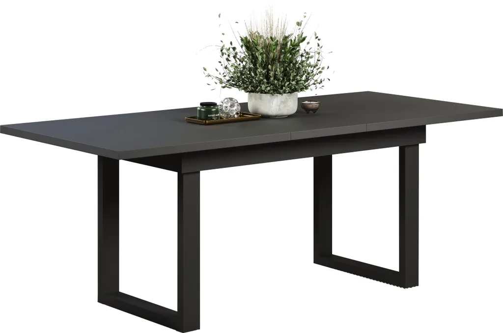 Table de Repas avec Rallonge Anthracite UniversalS Plateau Résistant - 8