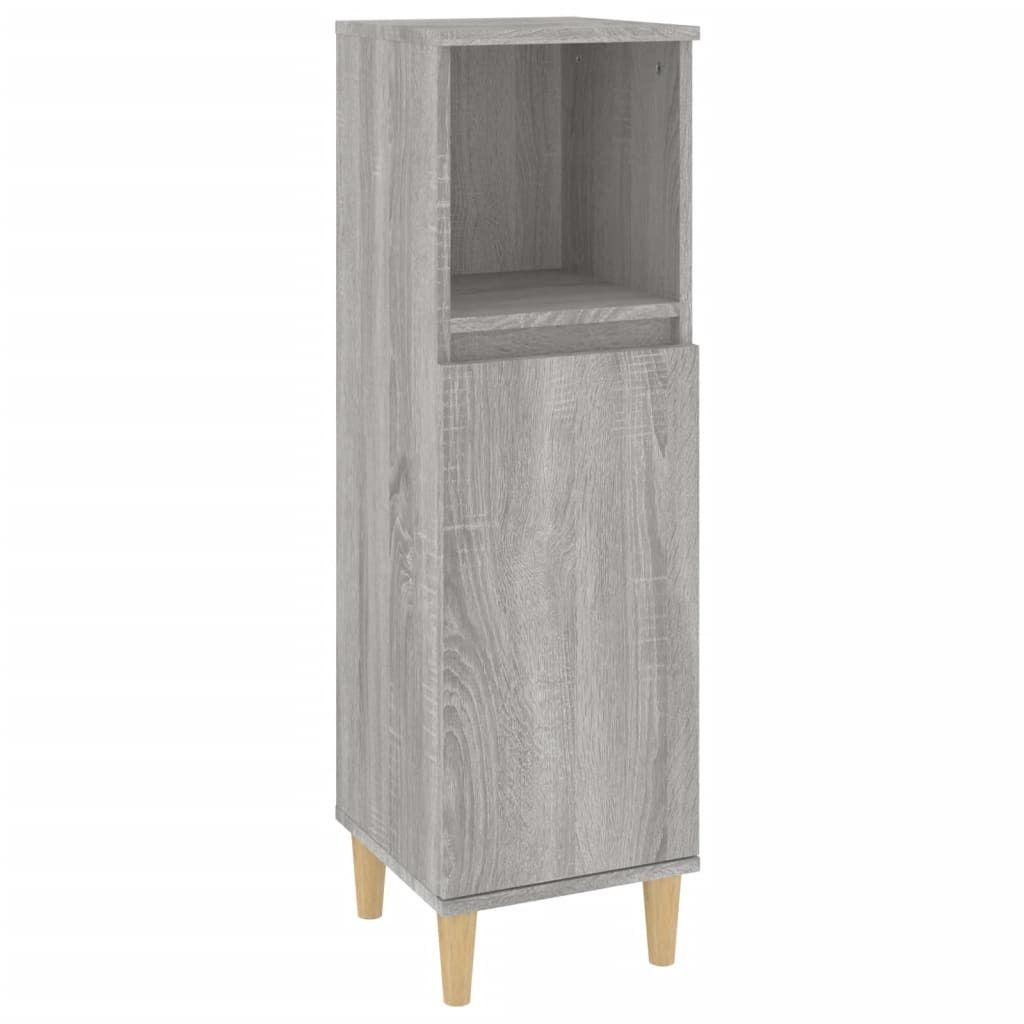 vidaXL Badschrank Grau Sonoma 30x30x100 cm Holzwerkstoff Produktbild 