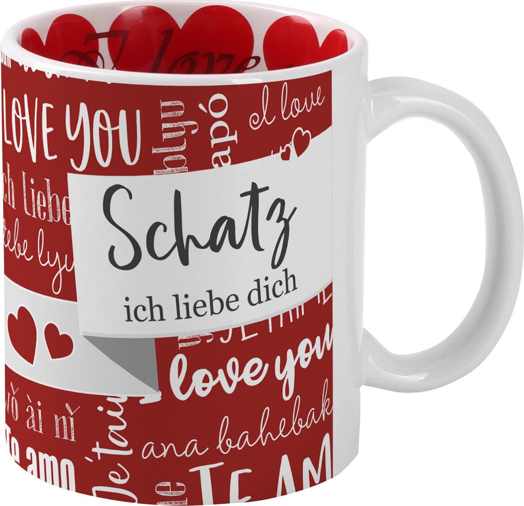 Tasse mit Motiv zum Valentinstag (Schatz)