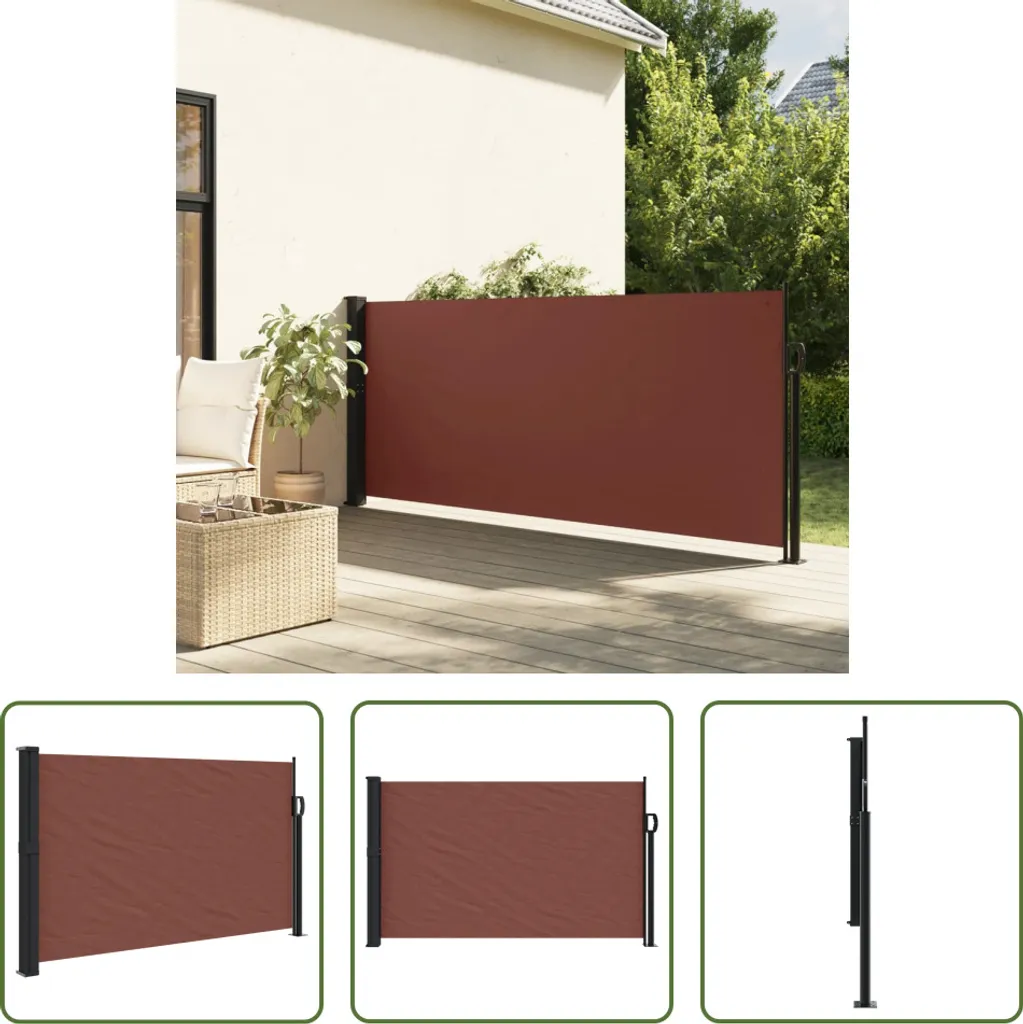 Tenda Laterale per Balcone Marrone 120x500 | Angolo Relax The Living Store