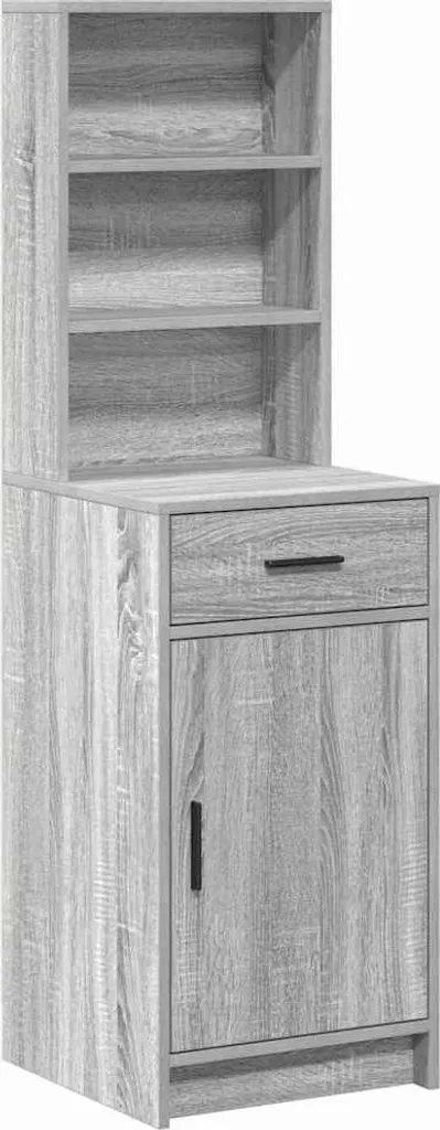 Credenza Stretta Grigia Sonoma 135h cm | Robusta e Facile da Montare