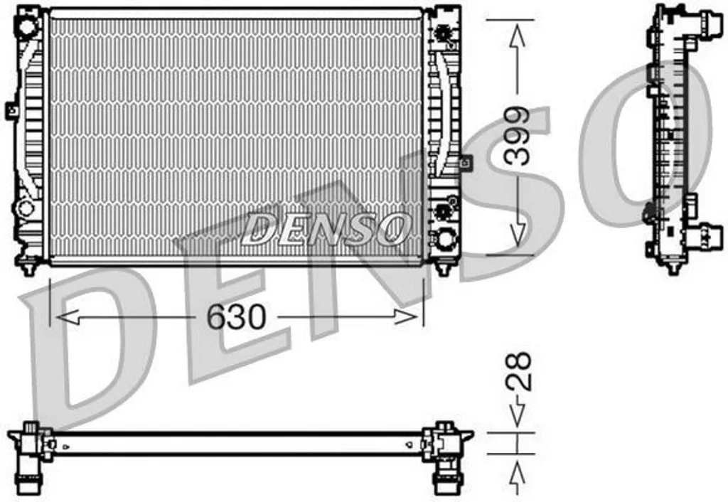 Radiateur moteur DENSO DRM02031 pour Audi A4 A6 et VW Passat 4B0121251K