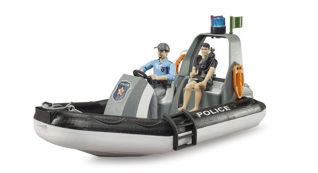 Barca della polizia Bruder con agente di polizia e Immagine del prodotto 