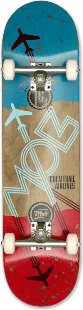 MOB Skateboards Airlines 8.0 - Komplettboard 31 x 8 Zoll - Holzboard aus 7 Schichten Ahornholz - fertig montiert - Skateboard für Anfänger und Pr...