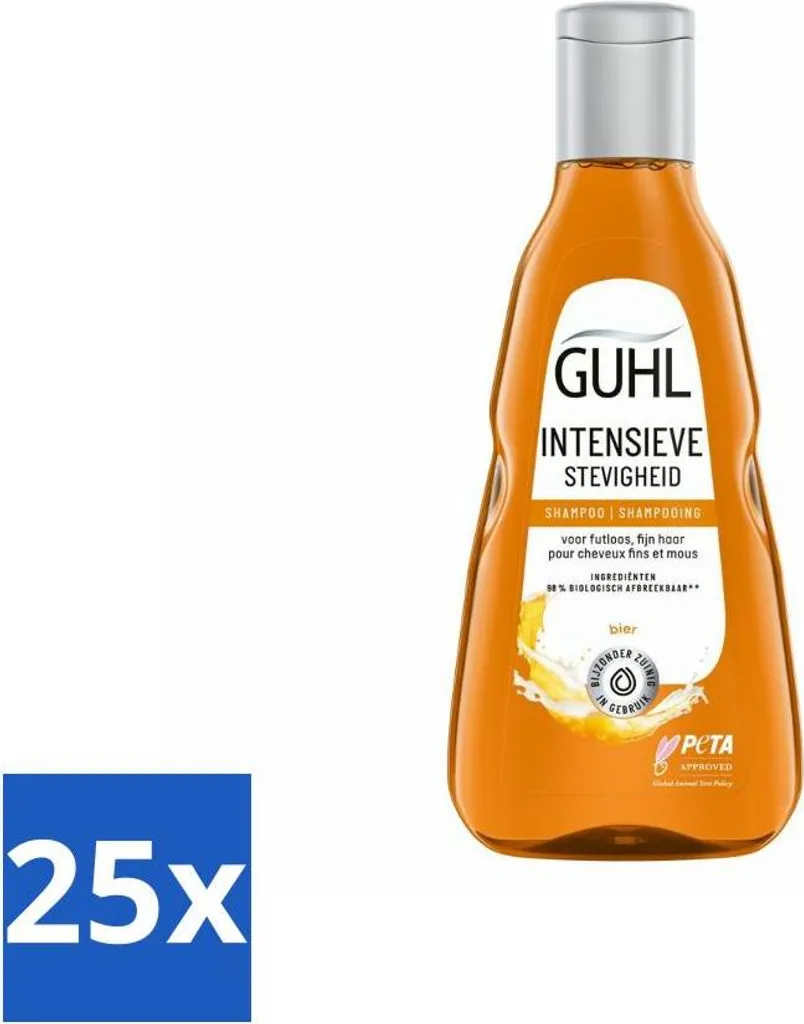 Guhl Shampoo Birra 250ml - Confezione 25 flaconi - Forza Naturale