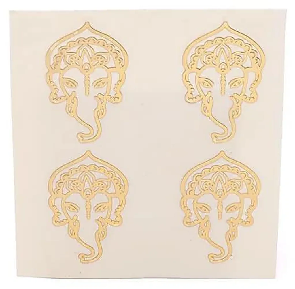 Stickers Ganesh en Métal Doré Adhésifs pour Décoration Spirituelle Zen