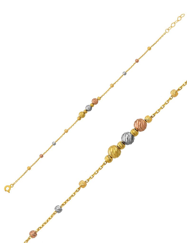 Dorika Kugelarmband aus 925 Silber mit Goldvergoldung für Damen