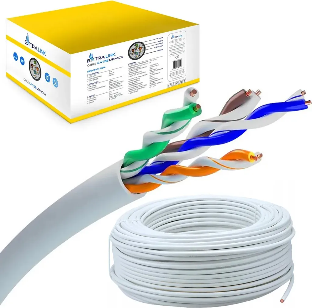 Cavo LAN 305m Extralink CAT5E UTP V2 Interno - Rame Bare 24AWG