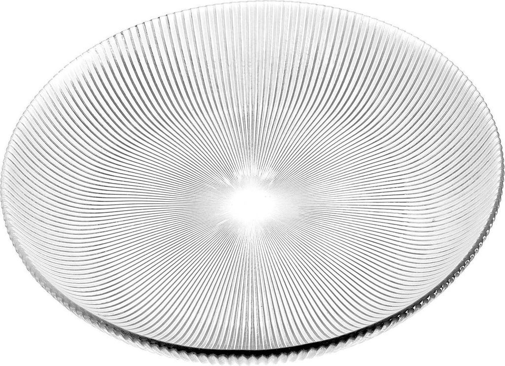 Servierteller - Ø 31 cm - Transparent - Glas - Rillenoptik