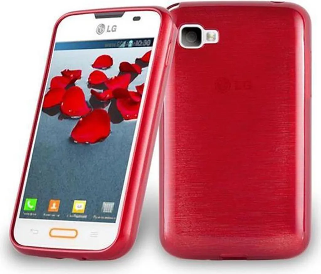 Custodia LG L4 II Cadorabo Rosso - Cover TPU Flessibile Anti-Graffio