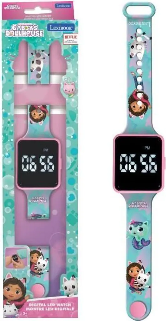 Gabby's Dollhouse Orologio LED Bambini - Cinturino Silicone Regolabile