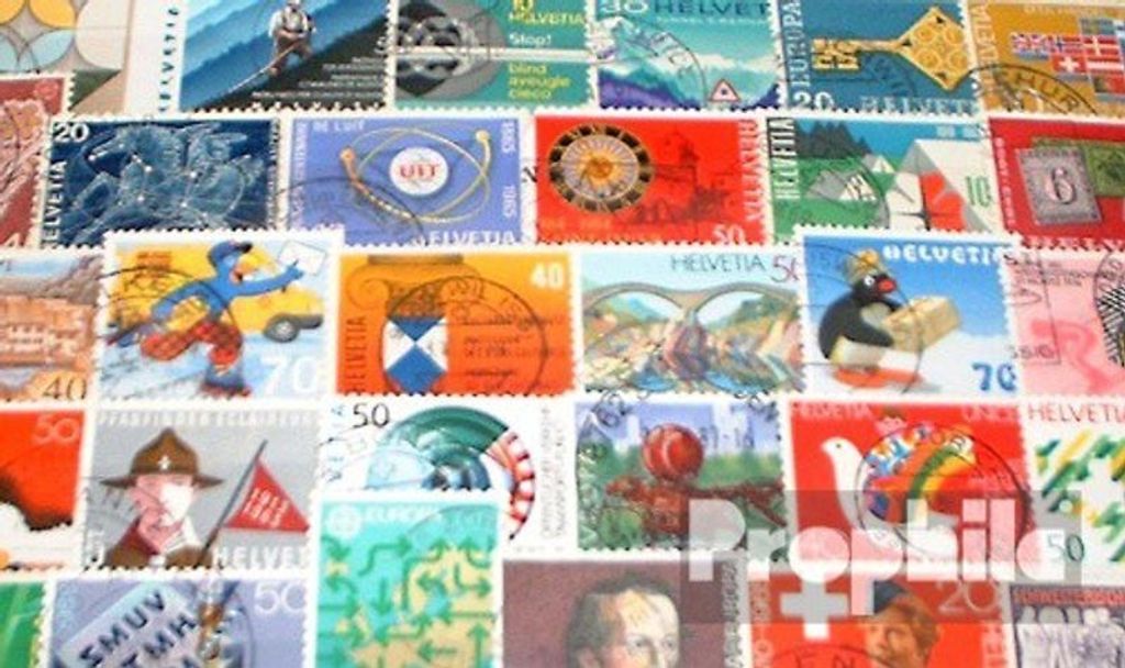 Briefmarken Schweiz 50 verschiedene Marken