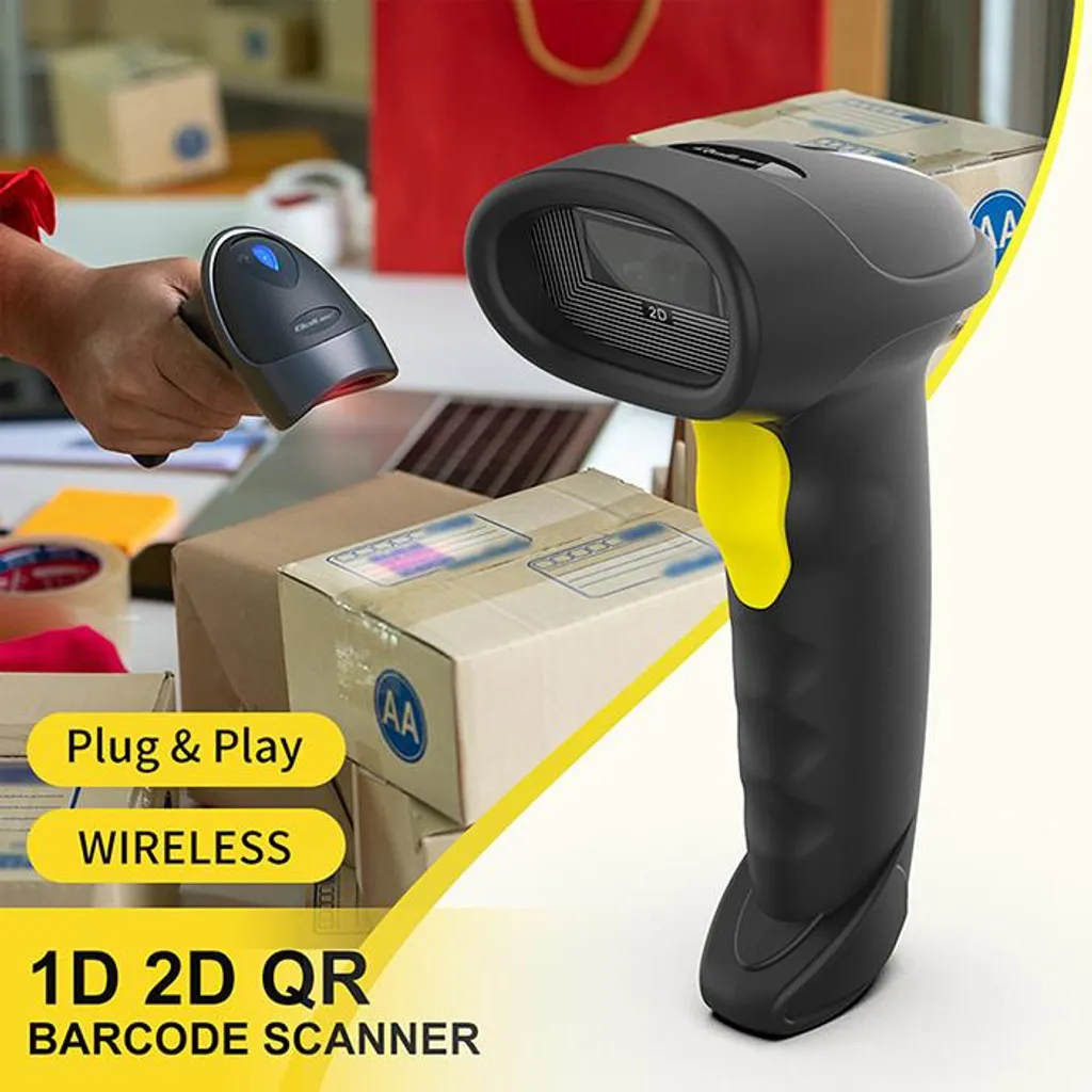Scanner 1D 2D Bluetooth avec connexion USB - Lecteur QR Code rapide - 2