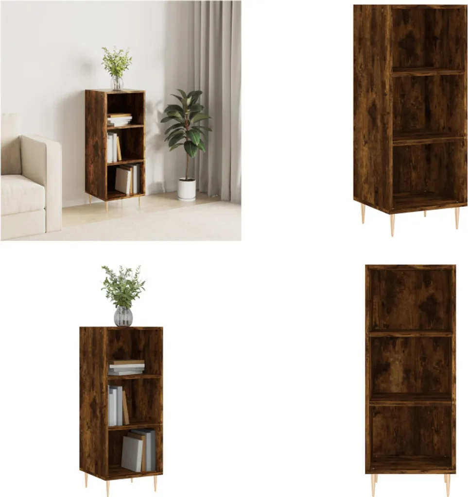 Credenza vidaXL Rovere Fumé 90cm | Design Minimalista e Funzionale