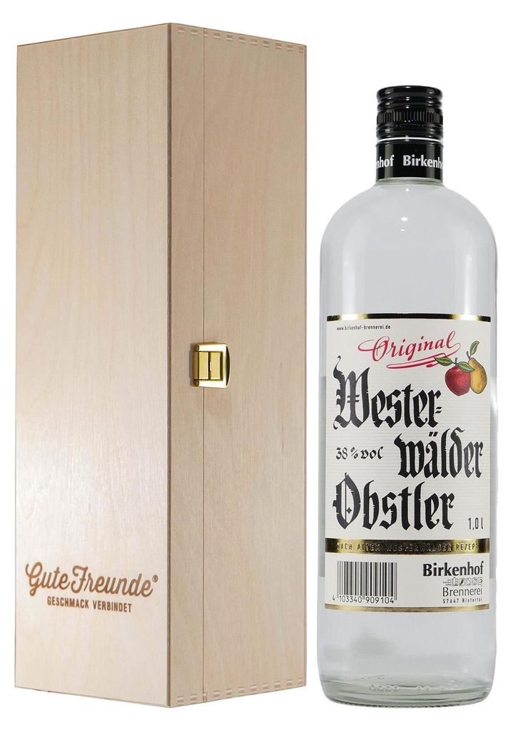 Birkenhof Westerwälder Obstler mit Geschenk-HK