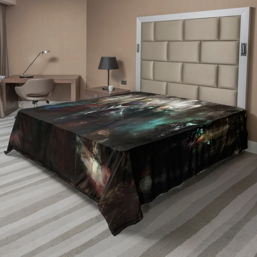 Decorazione Letto Fantasy ABAKUHAUS: Lenzuolo Futuristico Blu Rosso