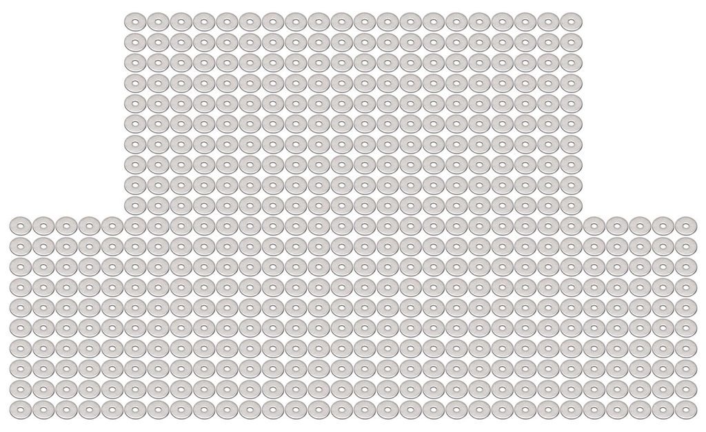 500 Stück flache, runde Unterlegscheiben für M2-Schrauben, Edelstahl, 2,5 x 10 x 0,5 mm
