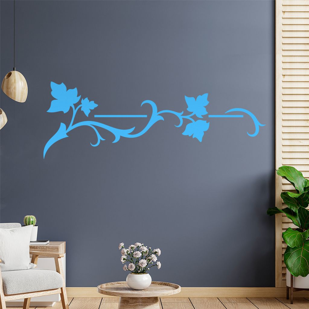 Blätter - Linien Wandtattoo in 6 Größen - Wandaufkleber Wall Sticker - Dekoration, Küche, Wohnzimmer, Schlafzimmer, Badezimmer
