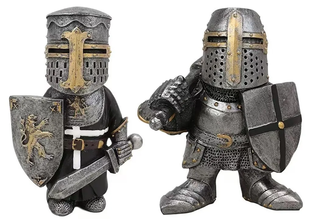 Nain de jardin Chevalier Gothique en résine 12,5cm - Figurine Type A