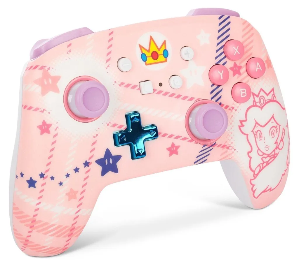 Contrôleur Bluetooth Nintendo Switch PowerA Style Princess Peach Plaid