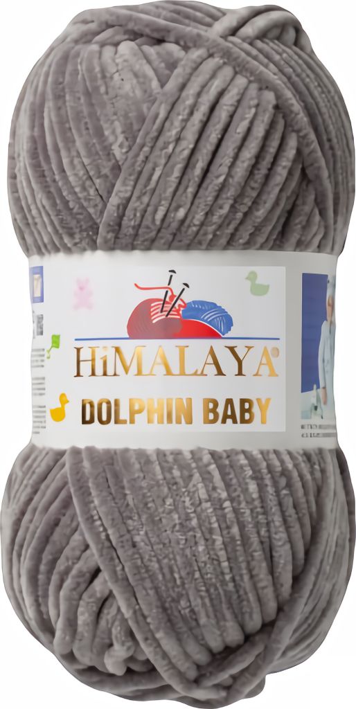 Strickfein Himalaya Dolphin Baby super Bulky Chenille Garn Wolle strickgarn 100 gr 80320 - dunkelgrau
