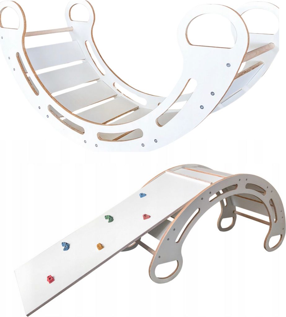 Montessori houpačka se skluzavkou, Bílá, 85 cm, 5 v 1, 7 v Obrázek produktu 