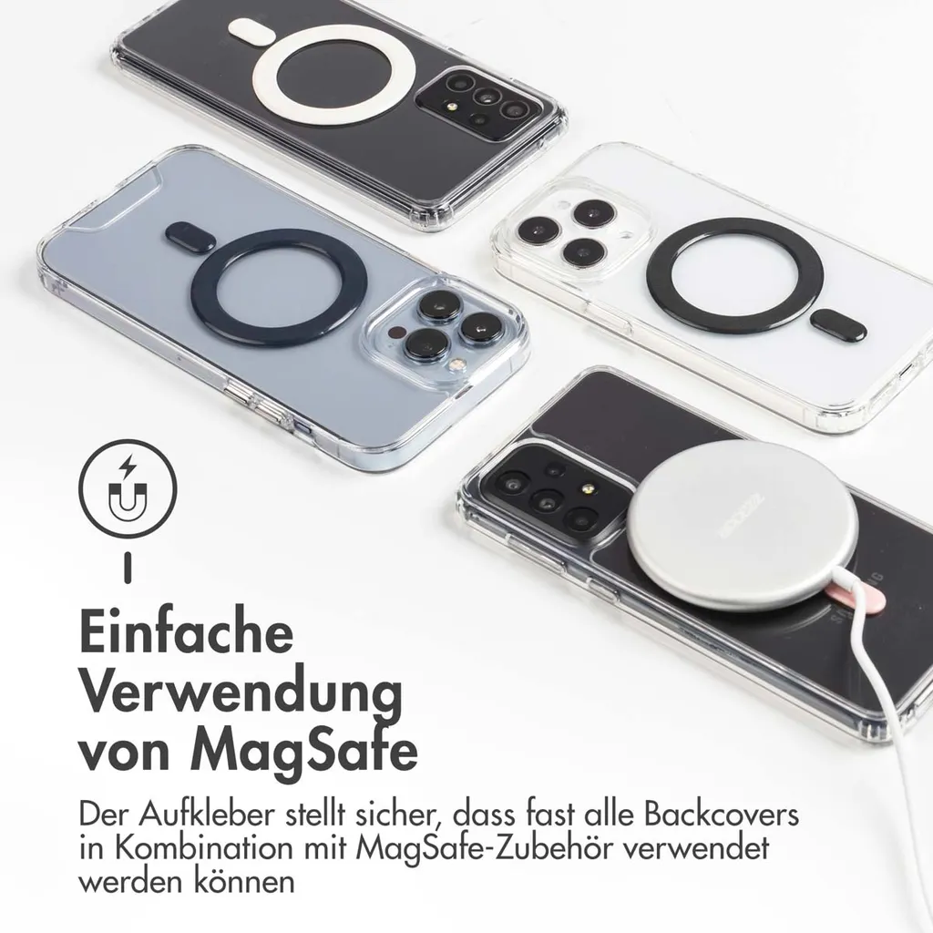 iMoshion Anello MagSafe con Guida - Ottimizza Ricarica Wireless Blu - 2