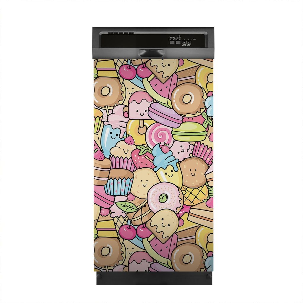 Aufkleber sticker 45x80 cm Dekorative folie Spülmaschine - bunte süße Torte