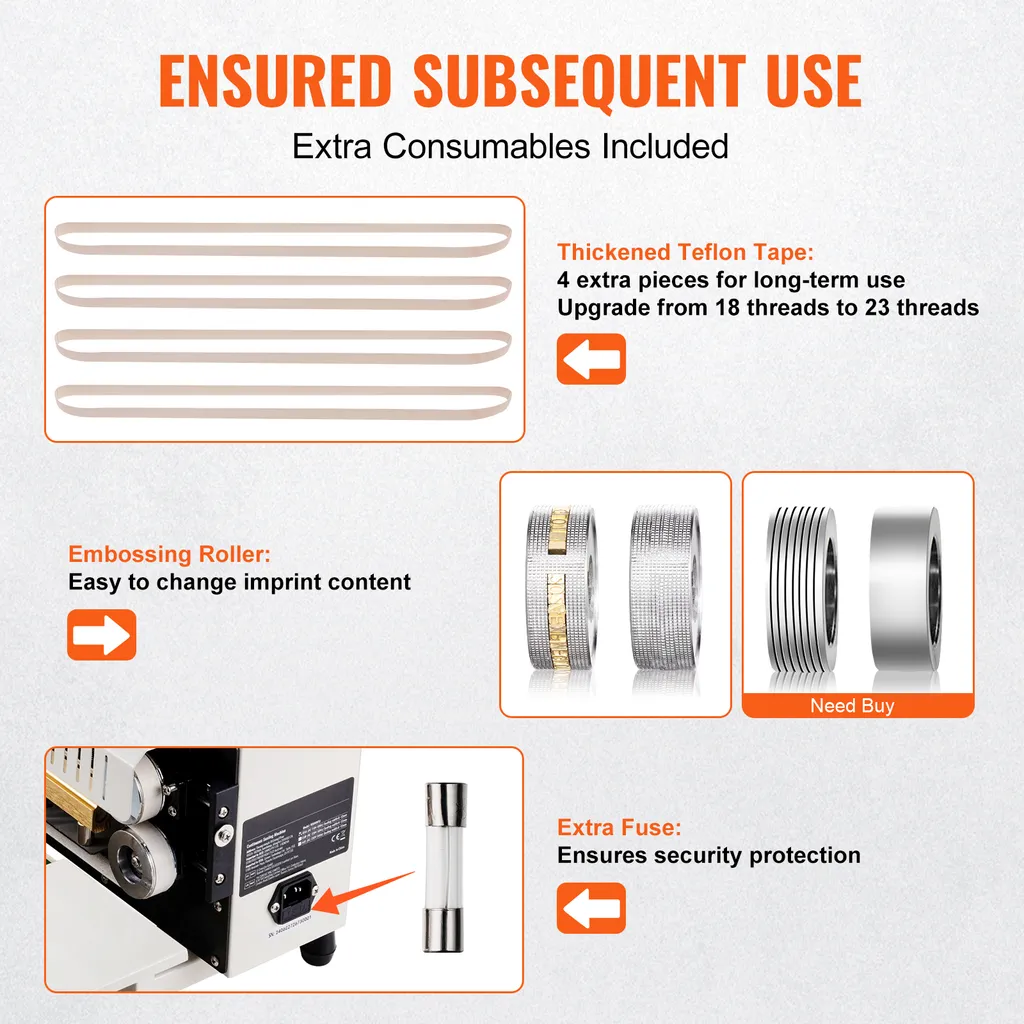 SucceBuy Machine à sceller les sachets en continu avec écran numérique