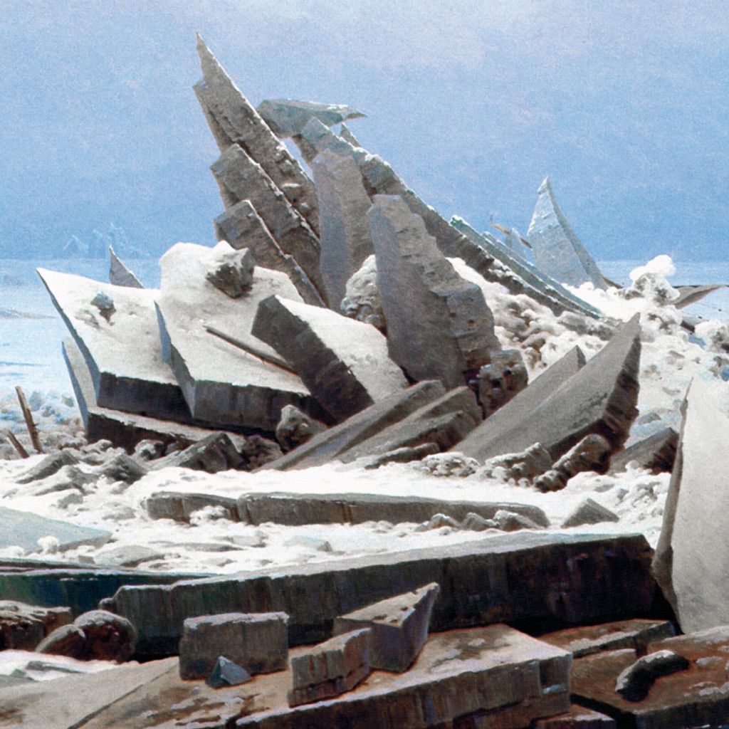 Caspar David Friedrich Kunstdruck Bild - Das Eismeer, 1823 (100 x 100 cm)