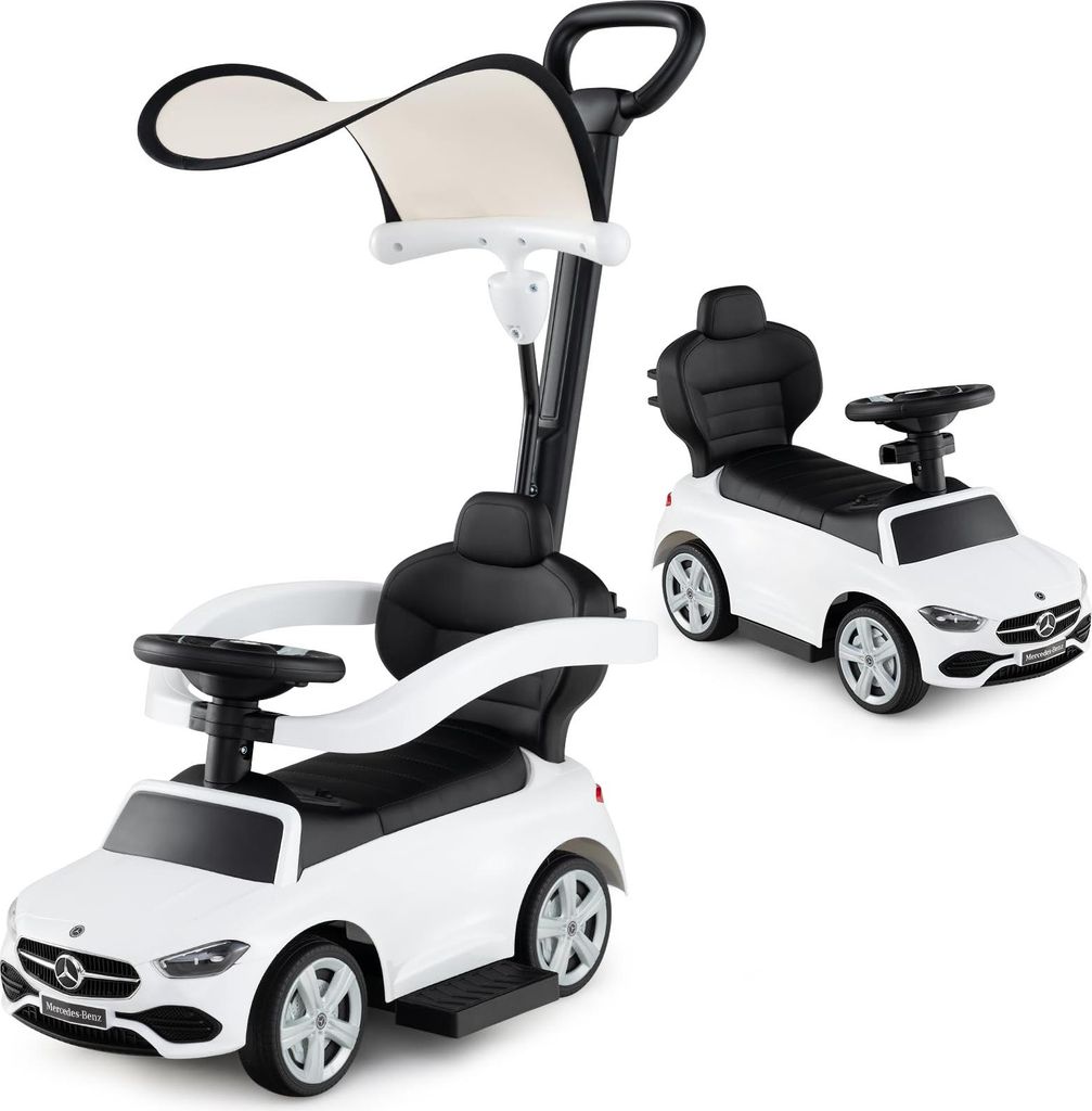 GOPLUS 3 in 1 Schiebeauto, Rutschauto Mercedes-Benz mit verstellbarem Verdeck & Stauraum unter dem Sitz, Rutscher für Kinder von 18–36 Monaten (...