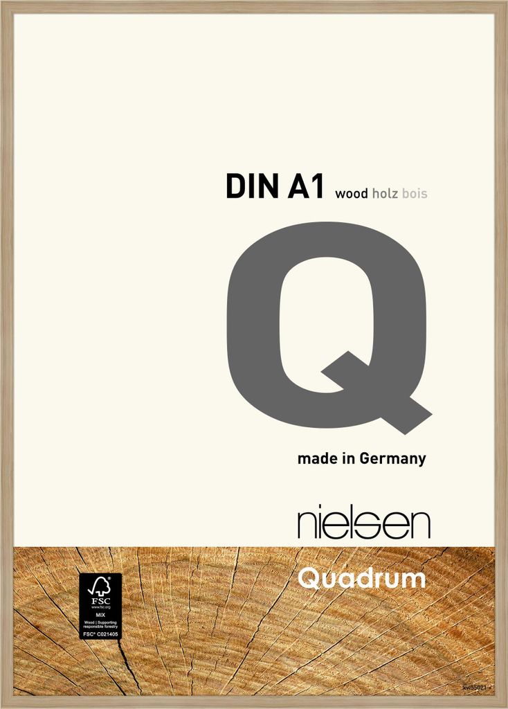nielsen Holz Bilderrahmen Quadrum, 59,4x84,1 cm (A1), Eiche Natur