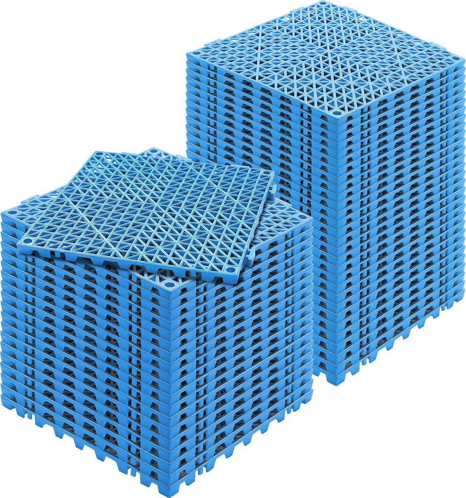 Ineinandergreifende Fliesen 50 Stk. Bodenfliesen Drainage-Bodenfliesen, Bodenfliesen 30 x 30 cm Außenbereich Quadratische Bodenfliesen Terrasse PV...