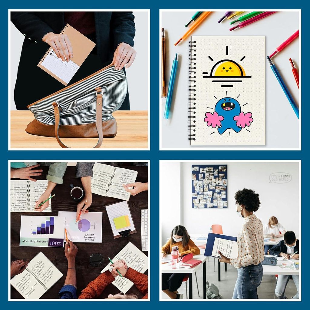 Spiral Notizbuch A5 Kraft - Doppelte Spiralbindung - 6 Stück