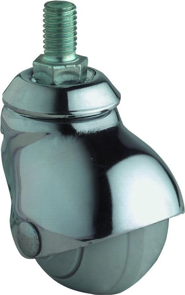 BS Rollen Kugel-Lenkrolle Durchmesser 40mm Vollgummirad grau Gewindestift 10x15mm - F50.040