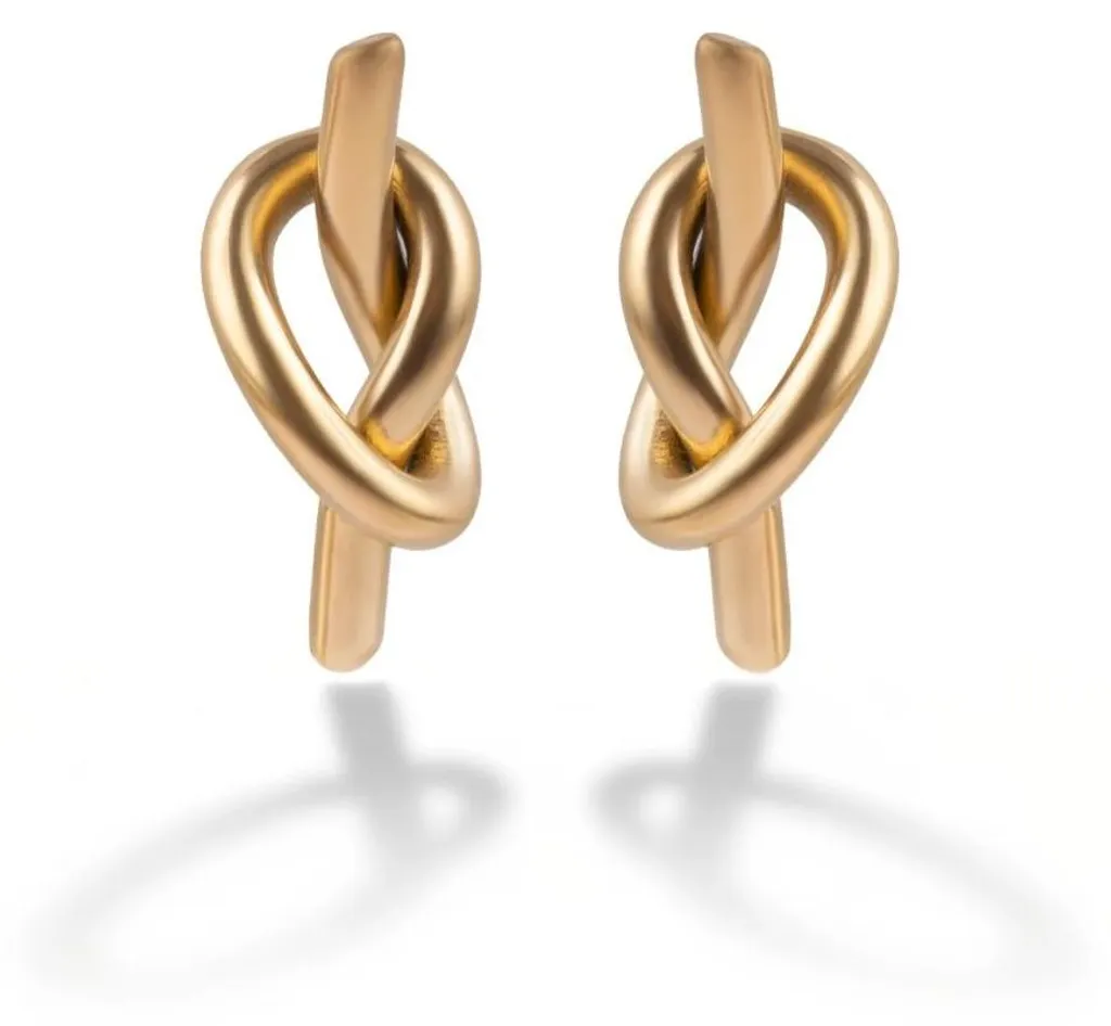 Boucles d'oreilles anti-ternissement Knot Bucket MCE250382G plaqué or