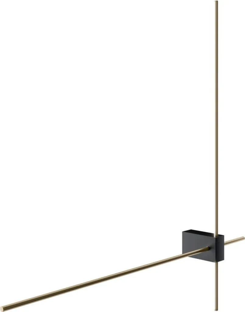 Applique Murale LED 63cm Anti-Éblouissement Noir et Or pour Couloir Sombre