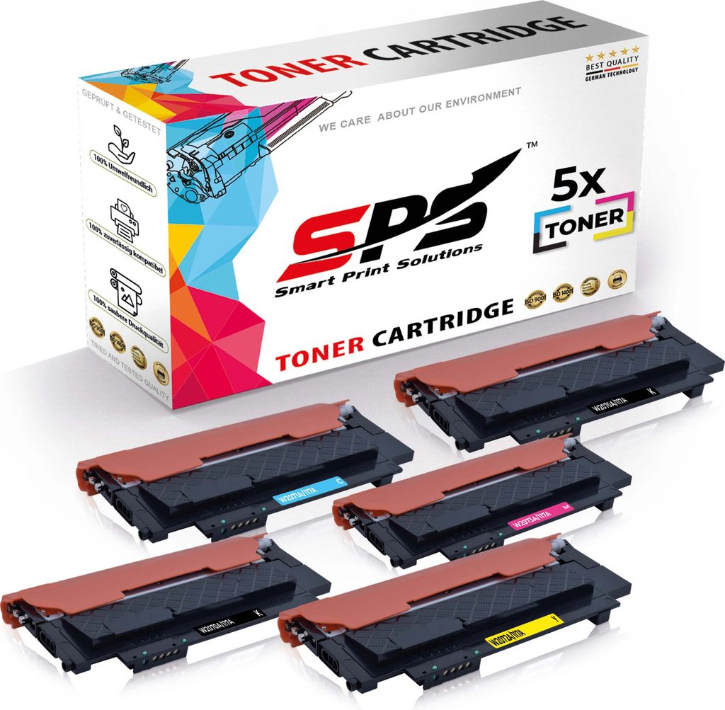 5x Toner W2070A W2071A W2072A W2073A kompatibel für HP Color Laser MFP 179FWG