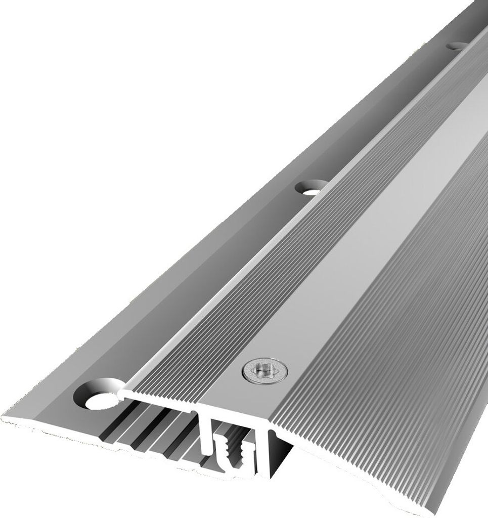 Ausgleichsprofil 11 x 40 x 1000 mm Anpassungsprofil Höhenausgleichsprofil Aluminium eloxiert Geriffelt Versenkt Gebohrt Silber Küberit